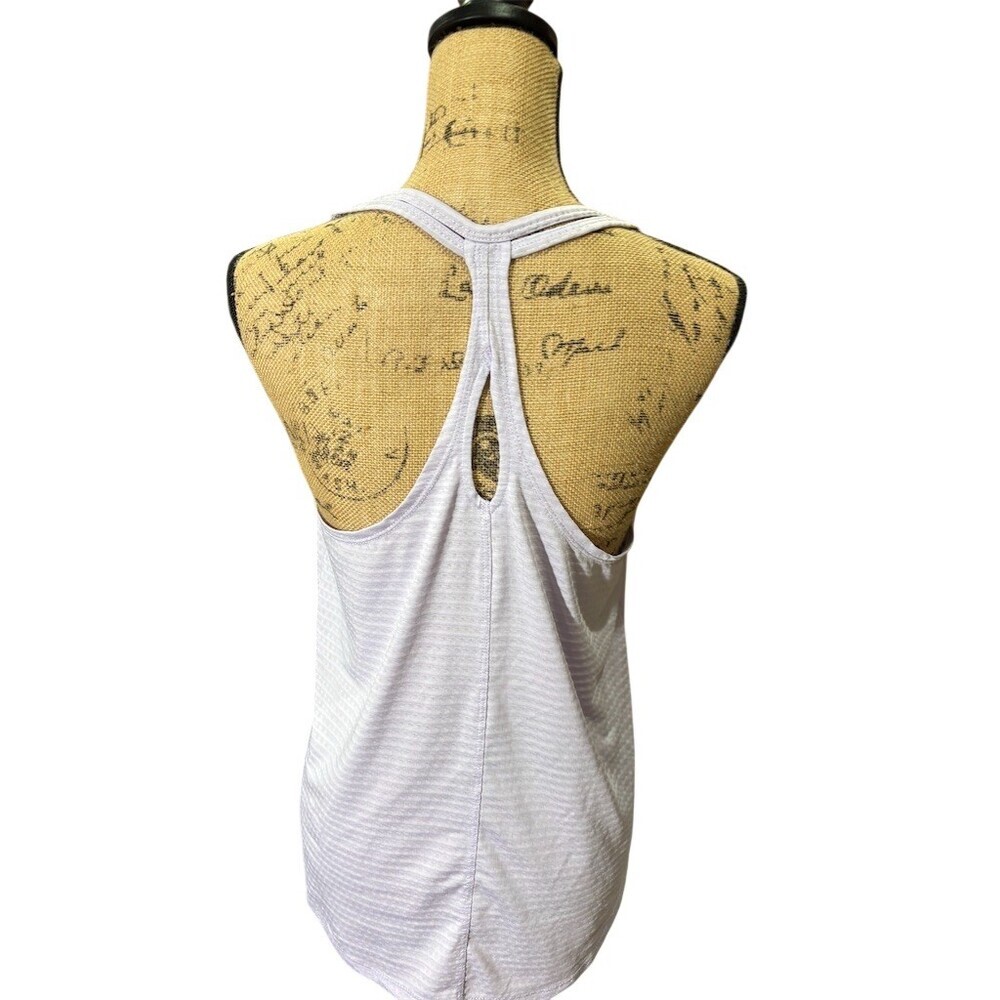 Apana Tank Top Womens Size M Light Lavender Textured Stripe Racerback Yoga - Picture 2 of 9